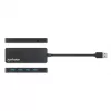 Manhattan USB-A 4 portu centrmezgls, 4x USB-A porti, 5 Gbps (USB 3.2 Gen1, pazīstams arī kā USB 3.0), barošana caur USB (nav nepieciešams ārējs barošanas avots), ekvivalents ST4300PBU3 & ST4300MINU3B