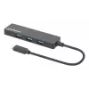 Manhattan USB-C dokstacija/cents, porti (4): USB-A (x4), 5 Gbps (USB 3.2 Gen1 jeb USB 3.0), USB barošana (nav nepieciešams ārējs barošanas avots), ekvivalents HB30CM4AB