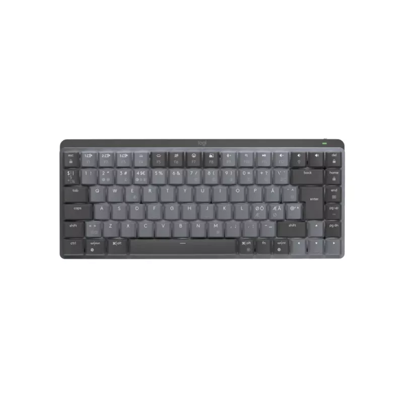 Logitech Mx Mechanical Mini minimālisma bezvadu izgaismota tastatūra - grafīta, taustes klusā, QWERTY, dāņu/norvēģu/zviedru/somu