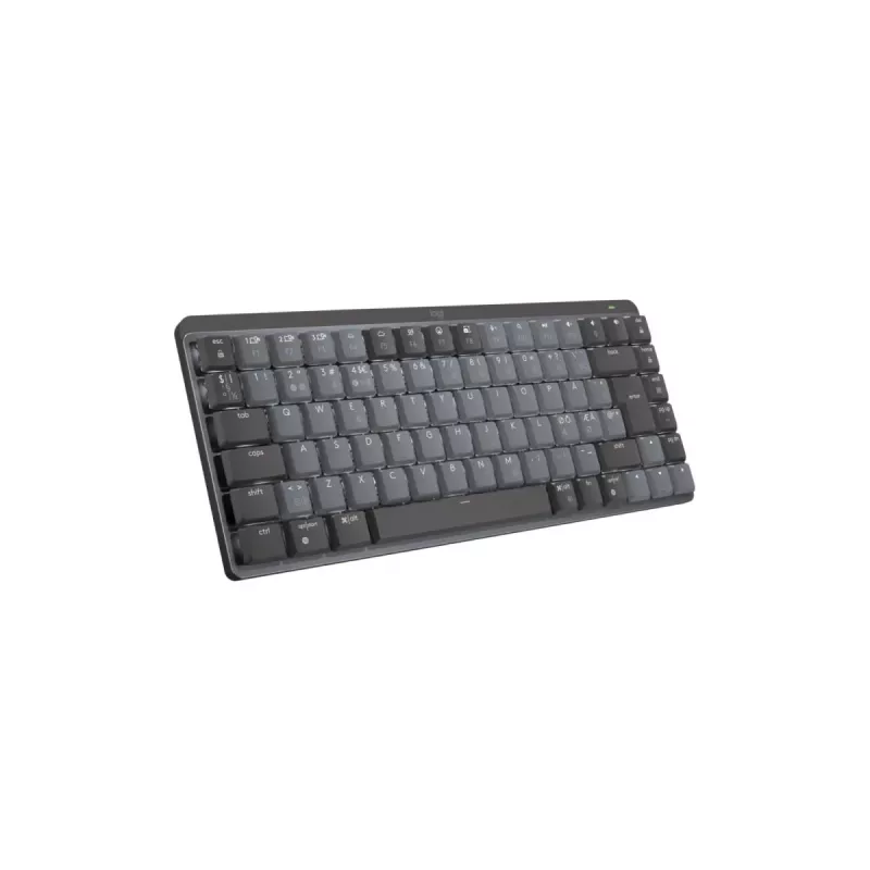 Logitech Mx Mechanical Mini minimālisma bezvadu izgaismota tastatūra - grafīta, taustes klusā, QWERTY, dāņu/norvēģu/zviedru/somu