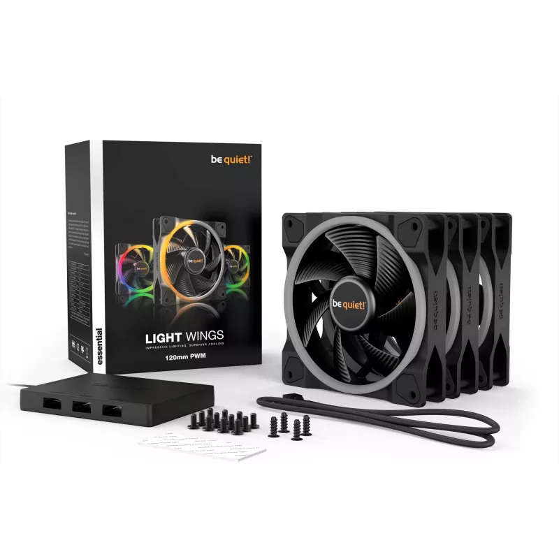 be quiet Light Wings 120mm ARGB PWM ventilators melns 3 gab. komplekts