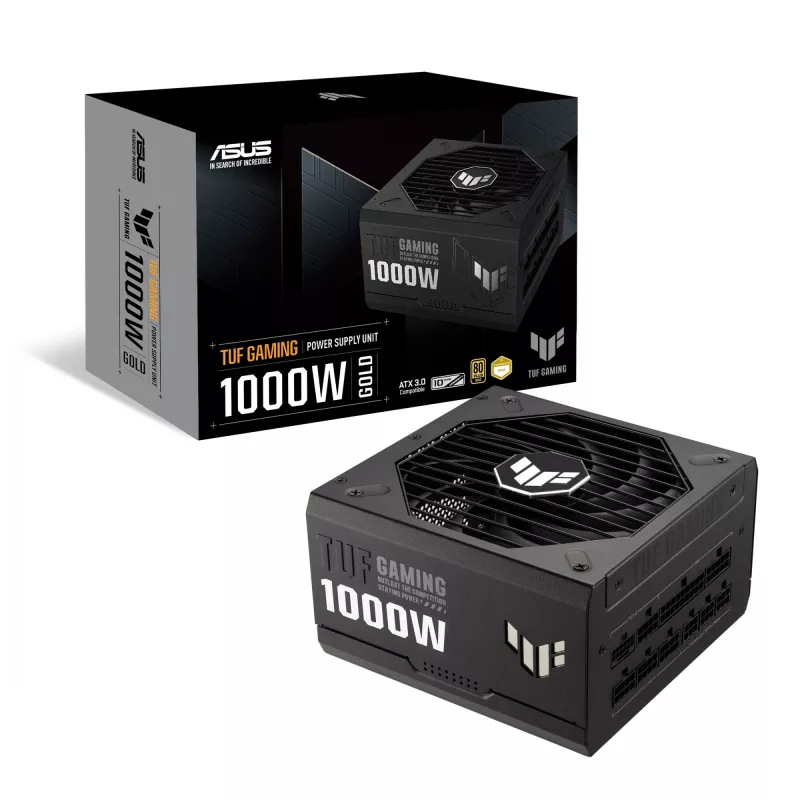 Barošanas bloks ASUS TUF Gaming 1000W Gold ATX 3.1 1000 W 80 PLUS Gold pilnībā modulārs melns, 135 mm ventilators