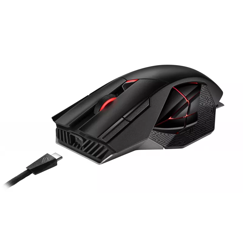 ASUS ROG Spatha X pele Gaming Labā roka RF Bezvadu + USB Type-C Optiskā 19000 DPI