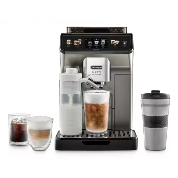 Kombinētā kafijas automāts De’Longhi ECAM450.86.T — pilnībā automātisks, 1,8 L ūdens tvertne, 300 g pupiņu tvertne, 19 bāri, iebūvēta dzirnaviņa, TFT displejs