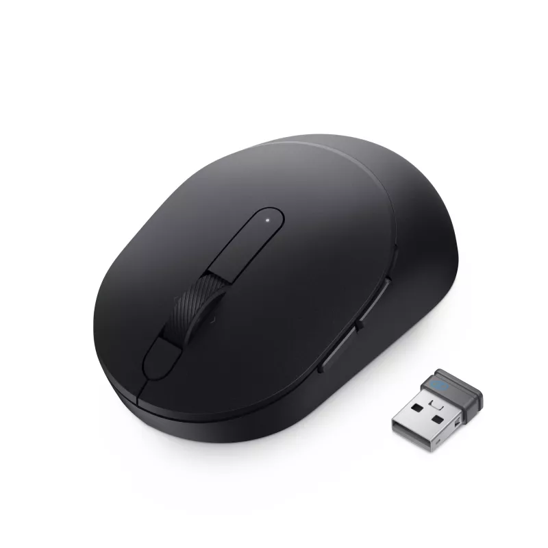 DELL Pro Plus Compact pele - MS5120W - Melns, piemērota abām rokām, optiskā, RF bezvadu + Bluetooth, 1600 DPI, Melns