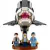 Konstruktors LEGO Ideas 21350 Jaws komplekts — 1497 detaļas, 3 minifigūras, laiva un ikoniskā haizivs, ieteicamais vecums 18+