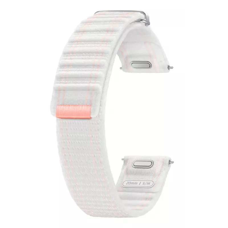 Samsung auduma siksniņa (S/M) Galaxy Watch 7, Siksniņa, Viedpulkstenis, Rozā, Balta, Samsung, Galaxy Watch 7, Galaxy Watch4/5/6/7/FE/4 Classic/5 Classic/5 Pro, Audums