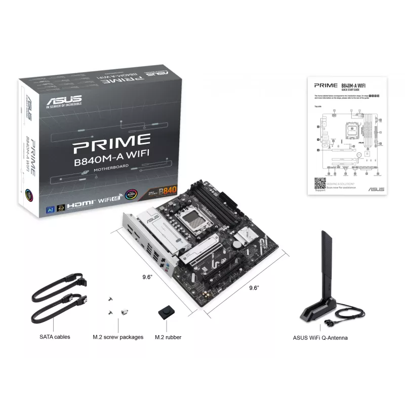 Mātesplate ASUS PRIME B840M-A WIFI AMD B840 Socket AM5 micro ATX