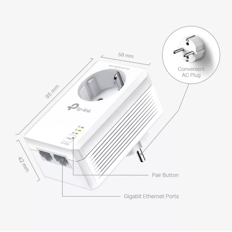 TP-Link TL-PA7027P KIT PowerLine tīkla adapteris 1000 Mbit/s Ethernet LAN Balts 2 gab.