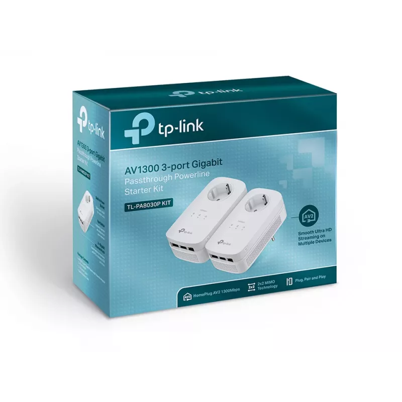 TP-Link TL-PA8030P KIT PowerLine tīkla adapteris 1200 Mbit/s Ethernet LAN Balts 2 gab.