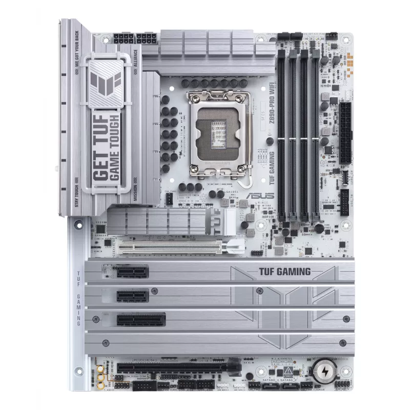 ASUS TUF GAMING Z890-PRO WIFI ATX mātesplate ar Intel Z890 mikroshēmojumu, LGA1851 ligzdu, DDR5 atmiņas atbalstu un Wi-Fi 7.