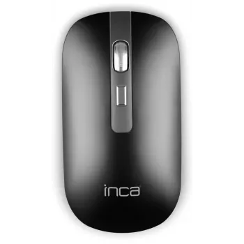 INCA Wireless pele Iwm-531ra - Bluetooth & Rf Wireless 2.4GHz - 1600dpi - Melns/ Sudrabots
