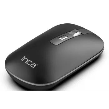 INCA Wireless pele Iwm-531ra - Bluetooth & Rf Wireless 2.4GHz - 1600dpi - Melns/ Sudrabots