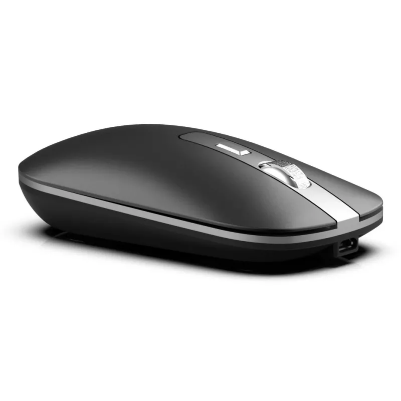 INCA Wireless pele Iwm-531ra - Bluetooth & Rf Wireless 2.4GHz - 1600dpi - Melns/ Sudrabots