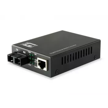 LevelOne RJ45 uz SC Gigabitu mediju pārveidotājs, vienmoda šķiedra, 20 km