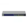 Pārvaldāms Gigabitu PoE slēdzis Netgear GS728TXUP — 24 × 10/100/1000 RJ-45, 128 Gbps, 1U, stiprināms statīvā
