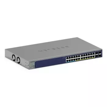 Pārvaldāms Gigabitu PoE slēdzis Netgear GS728TXUP — 24 × 10/100/1000 RJ-45, 128 Gbps, 1U, stiprināms statīvā