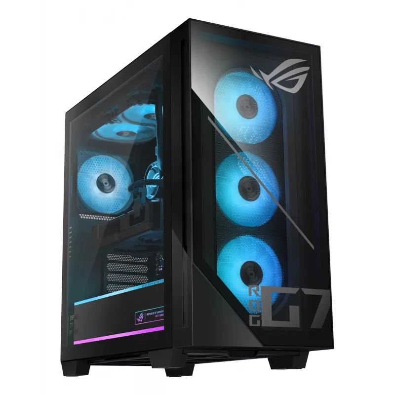 ASUS ROG G700 GM700TZ-R9800X064W AMD Ryzen™ 7 9800X3D 64 GB DDR5-SDRAM 1 TB SSD NVIDIA GeForce RTX 5070 Windows 11 Home Tower PC Melns