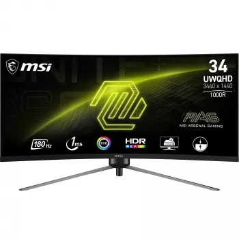 MSI MAG 345CQRDE datora monitors 86,4 cm (34 colli) 3440 x 1440 pikseļi UltraWide Dual Quad HD Melns