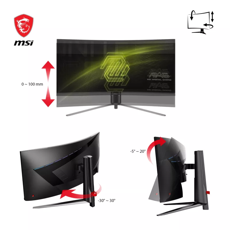 MSI MAG 345CQRDE datora monitors 86,4 cm (34 colli) 3440 x 1440 pikseļi UltraWide Dual Quad HD Melns