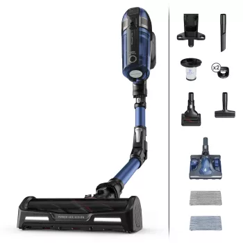 Rowenta X-Force Flex 12.60 Aqua RH98C0WO 2 vienā bezvadu rokas putekļsūcējs, sausai un mitrai tīrīšanai, bez maisiņa, 320 W, 25,9 V, zils/pelēks