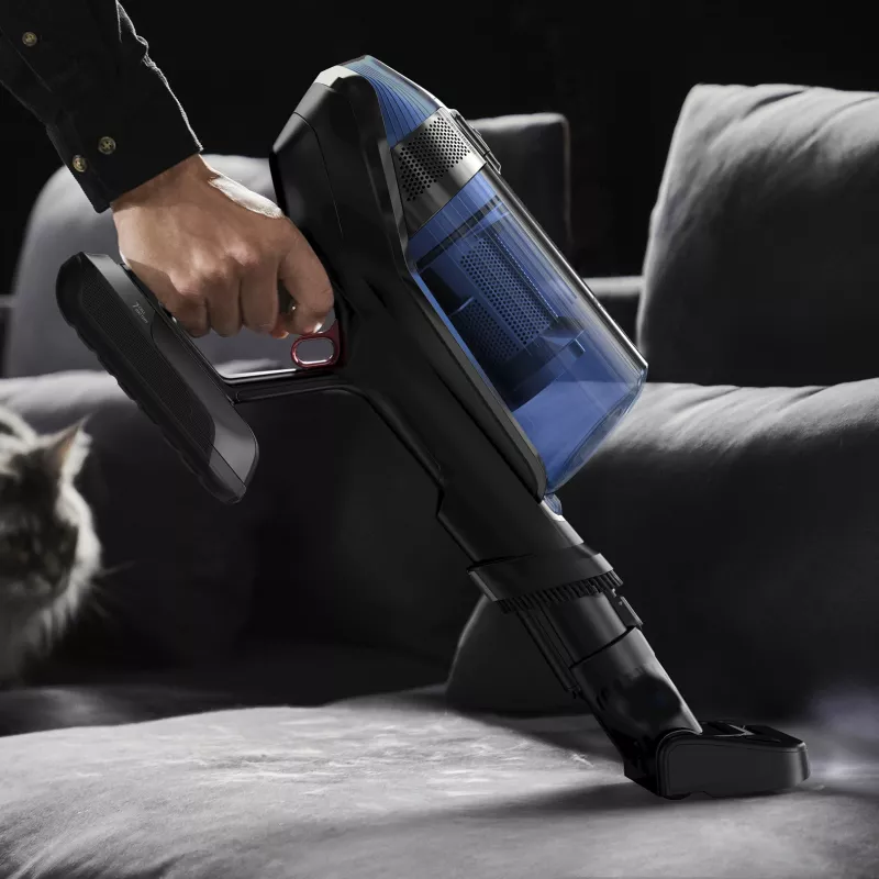 Rowenta RH98C0 2-in-1 stick putekļsūcējs ar akumulatoru, sausā un mitrā tīrīšana, bez maisa, 0.9 L, 320 W, zils, pelēks