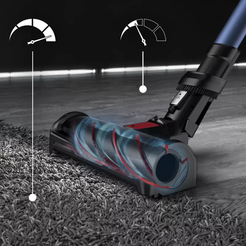 Rowenta RH98C0 2-in-1 stick putekļsūcējs ar akumulatoru, sausā un mitrā tīrīšana, bez maisa, 0.9 L, 320 W, zils, pelēks