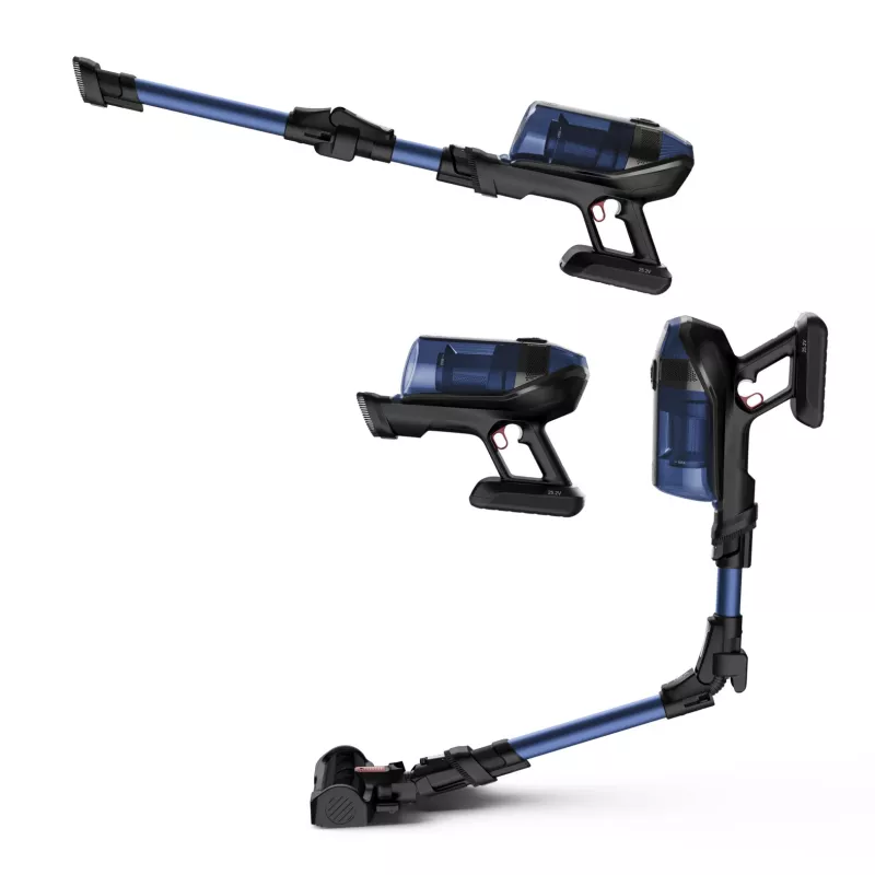 Rowenta RH98C0 2-in-1 stick putekļsūcējs ar akumulatoru, sausā un mitrā tīrīšana, bez maisa, 0.9 L, 320 W, zils, pelēks