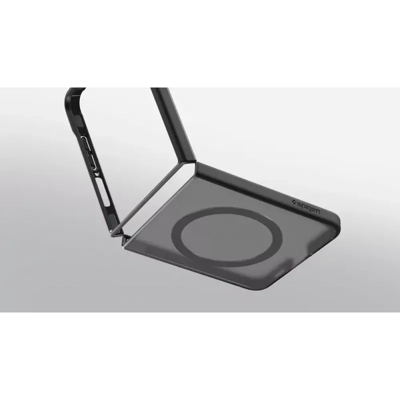 Flip vāciņš Samsung Galaxy Z Flip7 — Samsung Spigen Capella Pro, Transparent, PC+TPU, 6.9 collu ekrānam