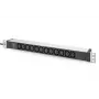 DIGITUS 1U alumīnija PDU plauktā montējams 12x C13 16A 230VAC 50/60Hz drošības kontaktdakša