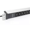 DIGITUS 1U alumīnija PDU plauktā montējams 12x C13 16A 230VAC 50/60Hz drošības kontaktdakša