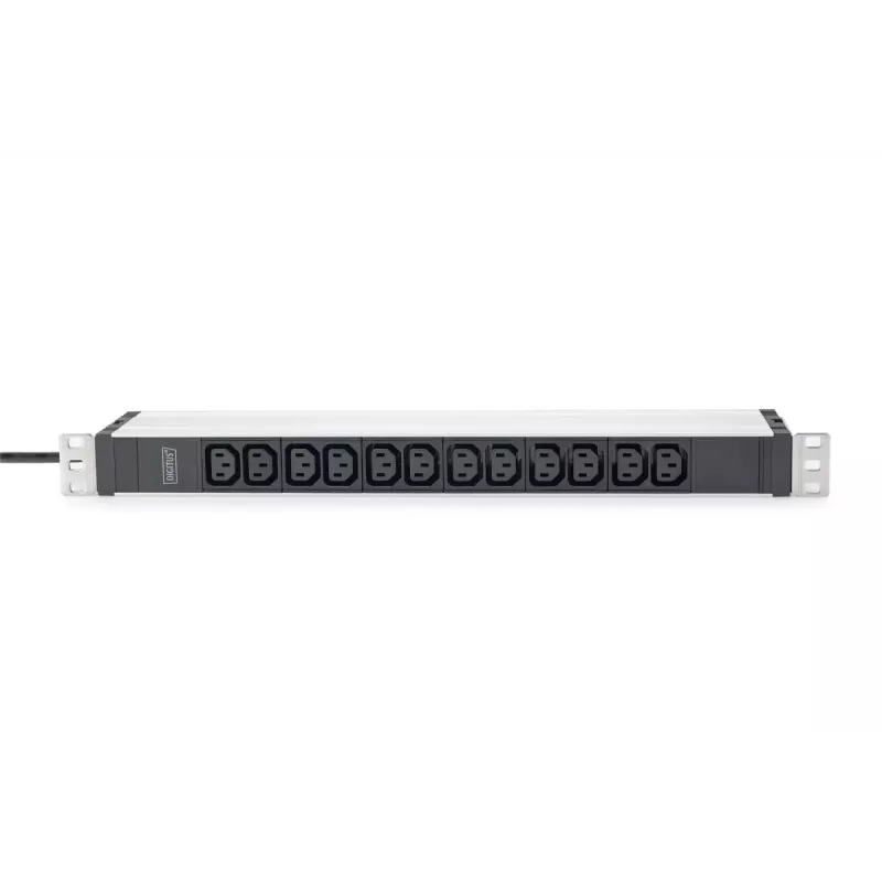 DIGITUS 1U alumīnija PDU plauktā montējams 12x C13 16A 230VAC 50/60Hz drošības kontaktdakša