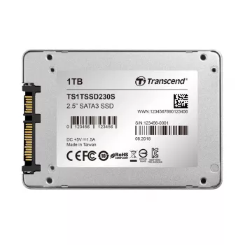 TRANSCEND SSD 230s 1TB 2.5in SATA III 6Gb/s Tlc Alumīnija korpuss