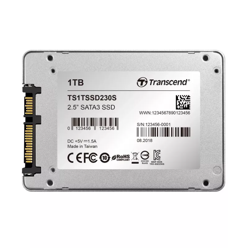 TRANSCEND SSD 230s 1TB 2.5in SATA III 6Gb/s Tlc Alumīnija korpuss