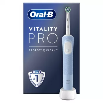 Oral-B Vitality Pro pieaugušo rotējoši-oscilējoša zobu birste pelēkā, baltā krāsā