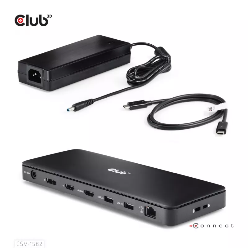 CLUB3D Thunderbolt™ 4 sertificēta 12-in-1 dokstacija