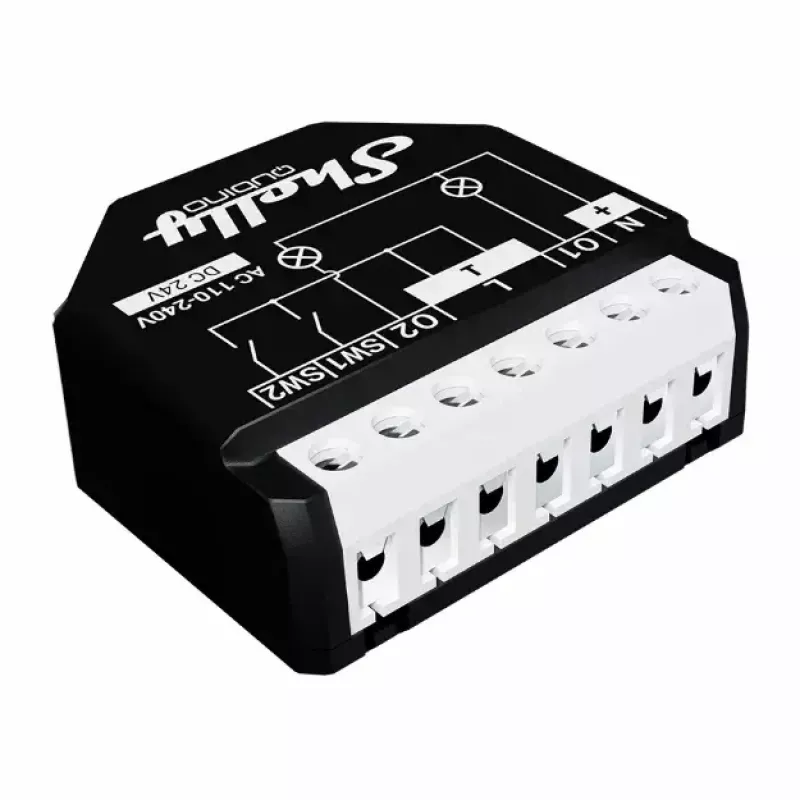 Viedais slēdzis Shelly WAVE 2PM Melns (Shelly) — bezvadu Z-Wave, 16 A, 110–240 V, 868,4 MHz