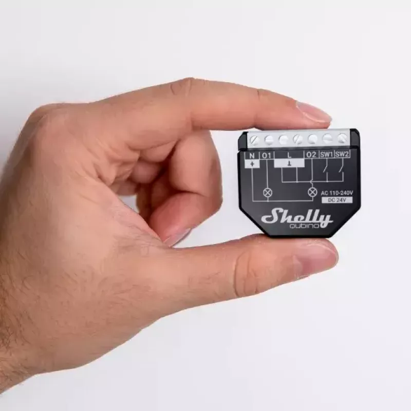 Viedais slēdzis Shelly WAVE 2PM Melns (Shelly) — bezvadu Z-Wave, 16 A, 110–240 V, 868,4 MHz