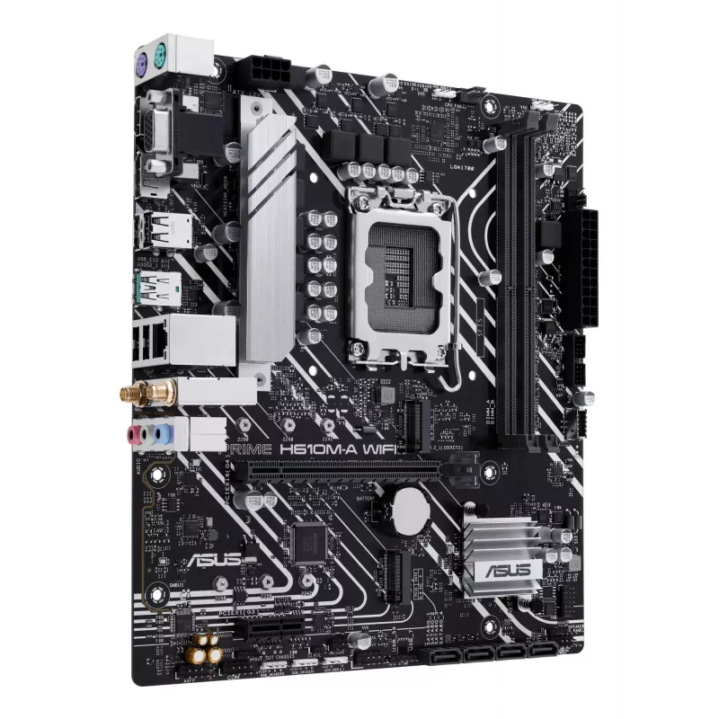 Mātesplate ASUS PRIME H610M-A WIFI — Intel H610, LGA 1700, micro ATX, DDR5, 2x DIMM, Wi‑Fi 5, 7.1 audio