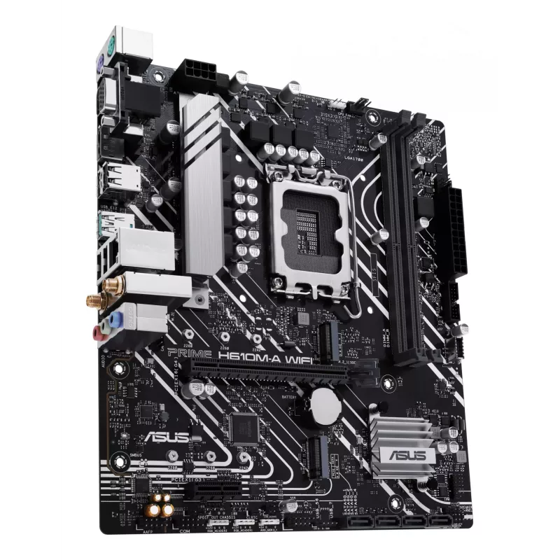 Mātesplate ASUS PRIME H610M-A WIFI — Intel H610, LGA 1700, micro ATX, DDR5, 2x DIMM, Wi‑Fi 5, 7.1 audio