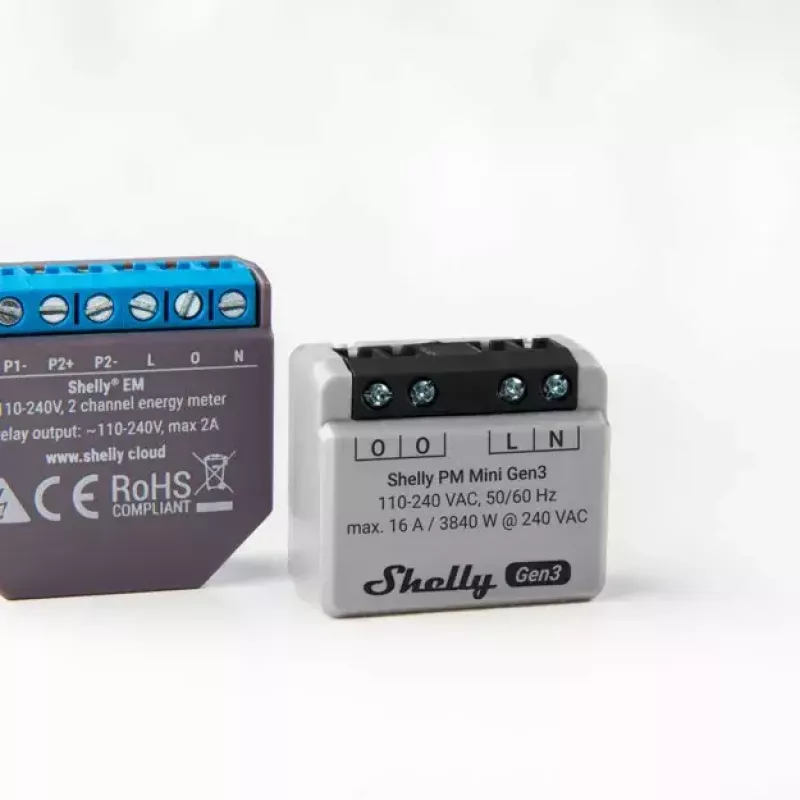 Viedais slēdzis Shelly PM Mini Gen3 bezvadu 110-240V 1.2W