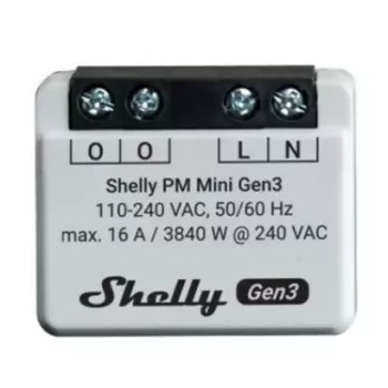 Viedais slēdzis Shelly PM Mini Gen3 bezvadu 110-240V 1.2W