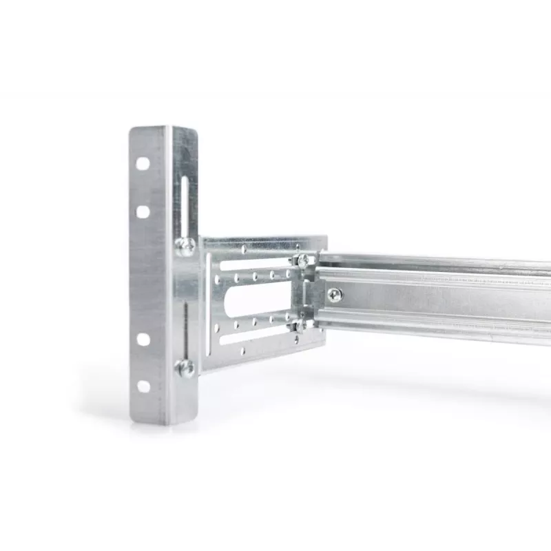 DIGITUS DIN sliedes turētājs, 4U, 178x483x223 mm, cinkots, ieskaitot DIN sliedi, regulējams dziļums un augstums