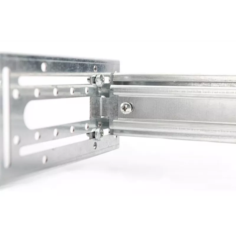 DIGITUS DIN sliedes turētājs, 4U, 178x483x223 mm, cinkots, ieskaitot DIN sliedi, regulējams dziļums un augstums