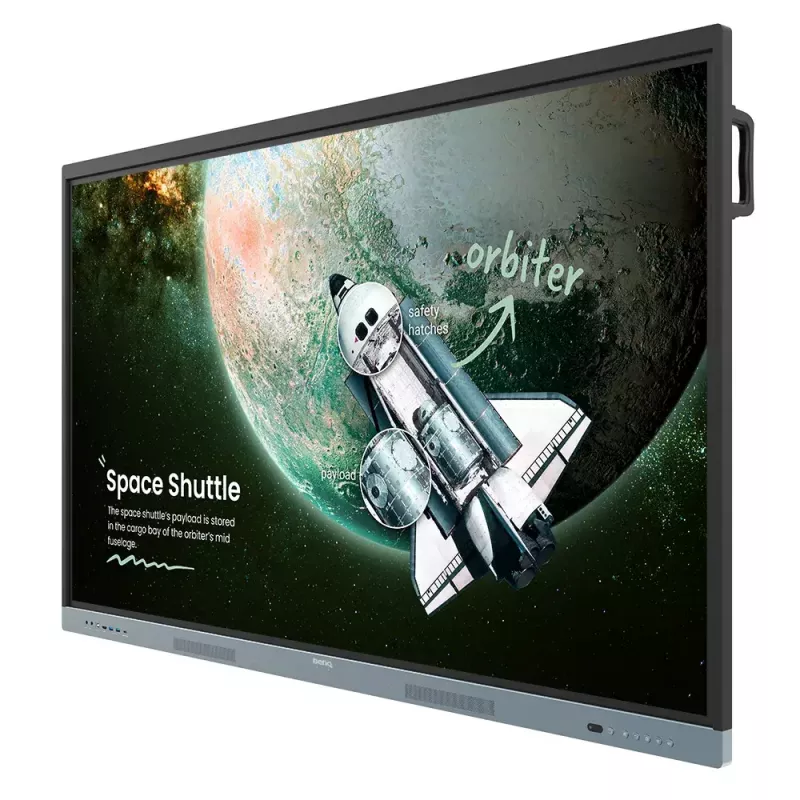 BenQ RE6504 Interaktīvais plakanā ekrāna panelis 165,1 cm (65 collas) 450 cd/m² 4K Ultra HD Melns, Pelēks Skārienekrāns Iebūvēts procesors Android