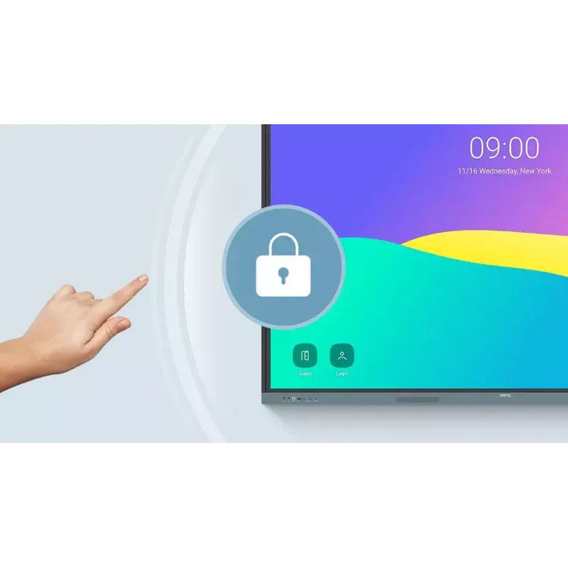 BenQ RE6504 Interaktīvais plakanā ekrāna panelis 165,1 cm (65 collas) 450 cd/m² 4K Ultra HD Melns, Pelēks Skārienekrāns Iebūvēts procesors Android