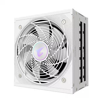 Barošanas bloks GIGABYTE AORUS ELITE P1000W ATX 3.1 1000W 80 PLUS Platinum pilnībā modulārs balts, 6x (6+2) PCIe, 8 SATA