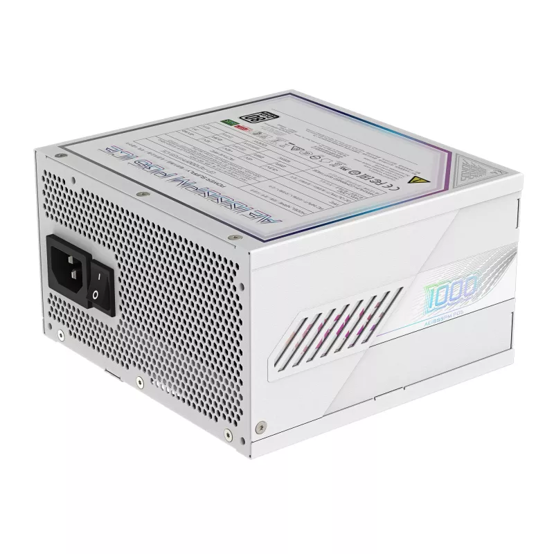 Barošanas bloks GIGABYTE AORUS ELITE P1000W ATX 3.1 1000W 80 PLUS Platinum pilnībā modulārs balts, 6x (6+2) PCIe, 8 SATA