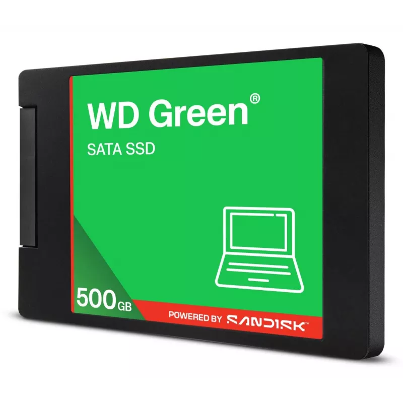 WESTERN DIGITAL SSD - WD zaļa - 500GB - SATA 6Gb/s - 2,5 collas/7 mm korpusā
