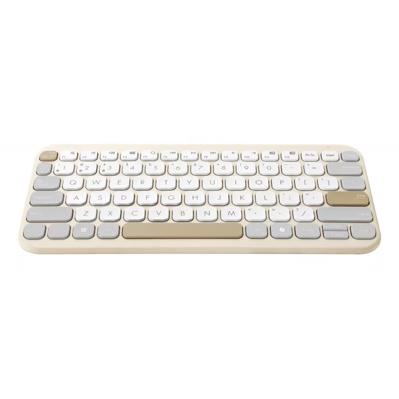 ASUS Marshmallow KW100 bezvadu Bluetooth QWERTZ tastatūra bēšā, pelēkā, baltā krāsā